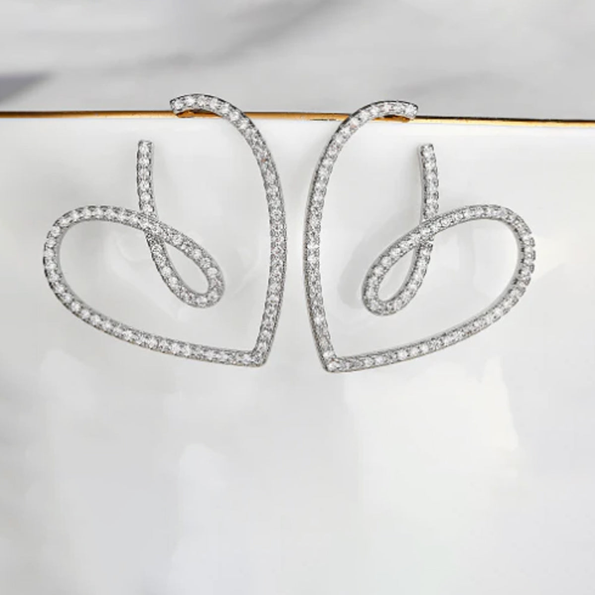 Scentorya Silver Plated Studded With Zirconia Diamond Earrings