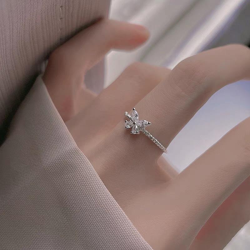 Scentorya silver plated studded with cubic zirconia diamond ring