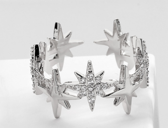 Scentorya silver plated studded with cubic zirconia diamond ring