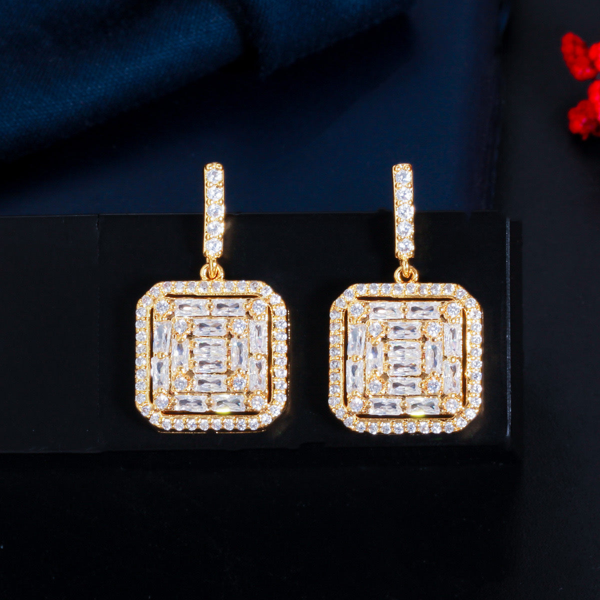 Scentorya Silver Plated Studded With Zirconia Diamond With Multi Stone Earrings
