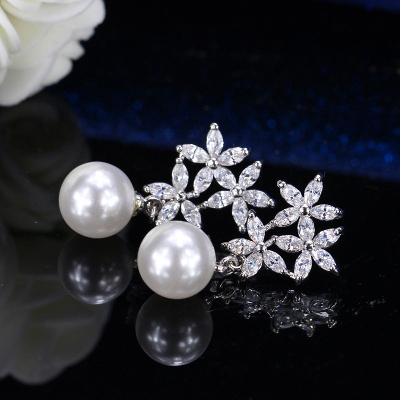 Scentorya Silver Plated Studded With Zirconia Diamond Earrings