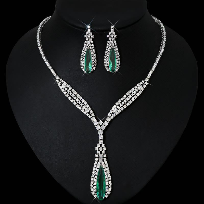 Scentorya Silver Plated Studded With Zirconia Diamond With Multi Colour Necklace