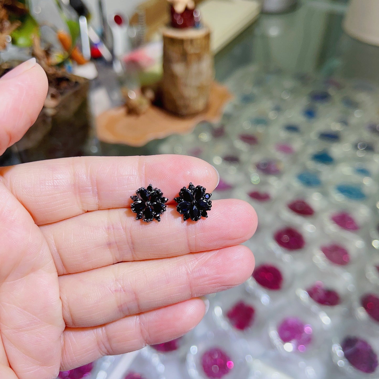 Scentorya Silver Plated Studded With Zirconia Diamond Multi Colour Earrings