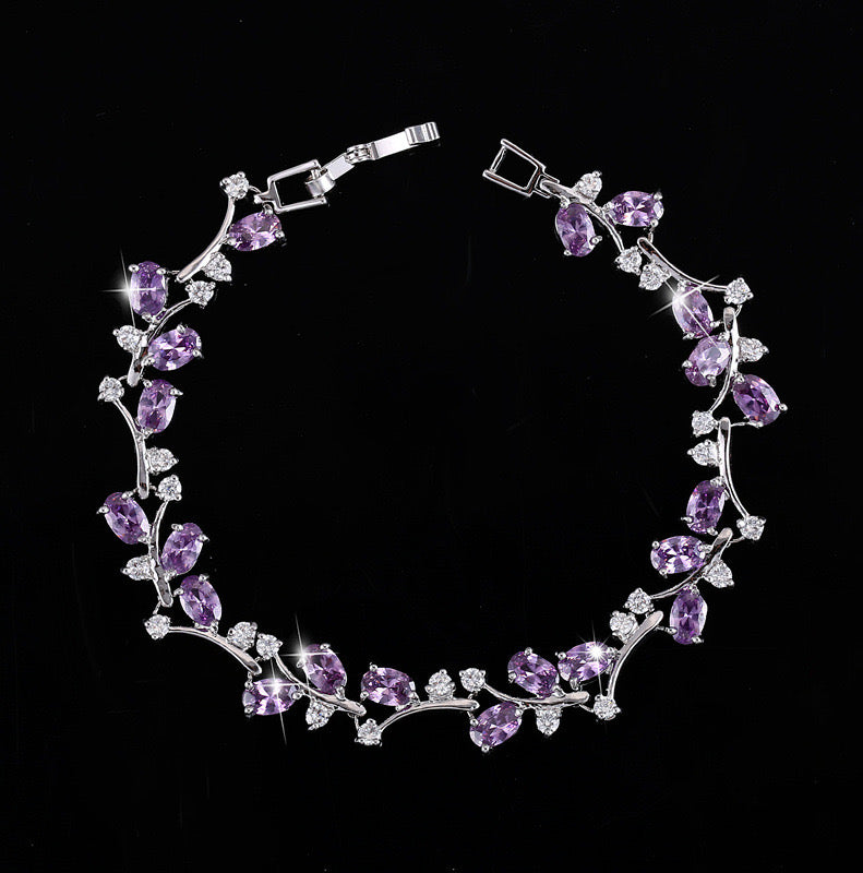 Scentorya Silver Plated Studded With Zircoina Diamond With Multi Stone Bracelate
