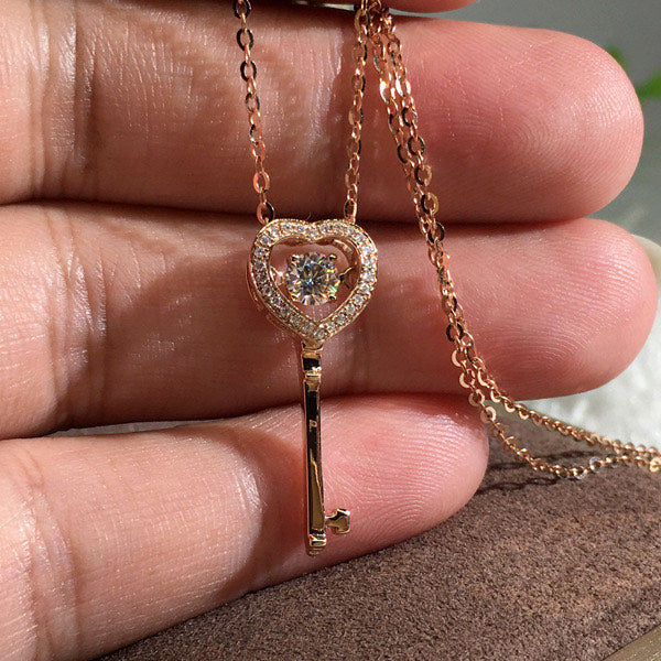 Scentorya Rose Plated Studded With Cubic Zirconia Diamond Chain Pendant