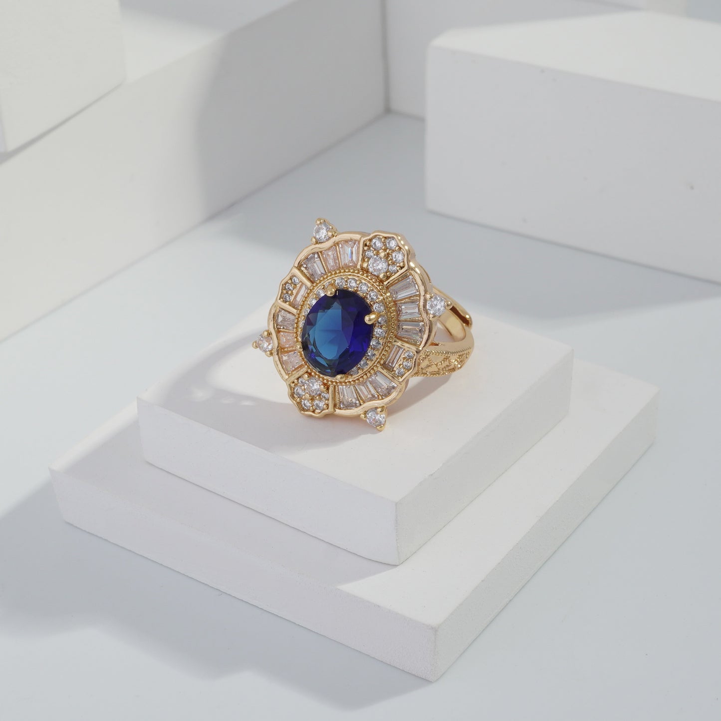 Scentorya Gold plated studded with cubic zirconia diamond Gold Ring