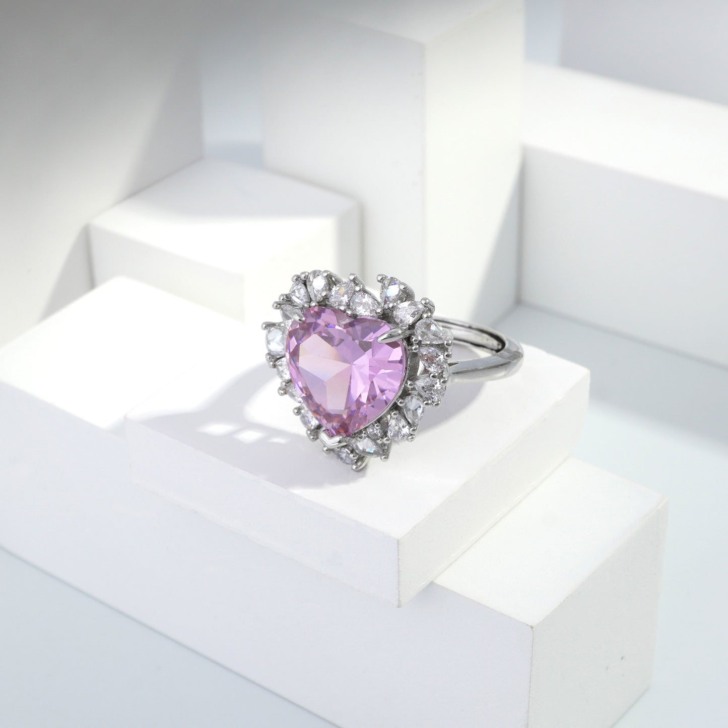 Scentorya Silver plated studded with cubic zirconia diamond Silver Ring
