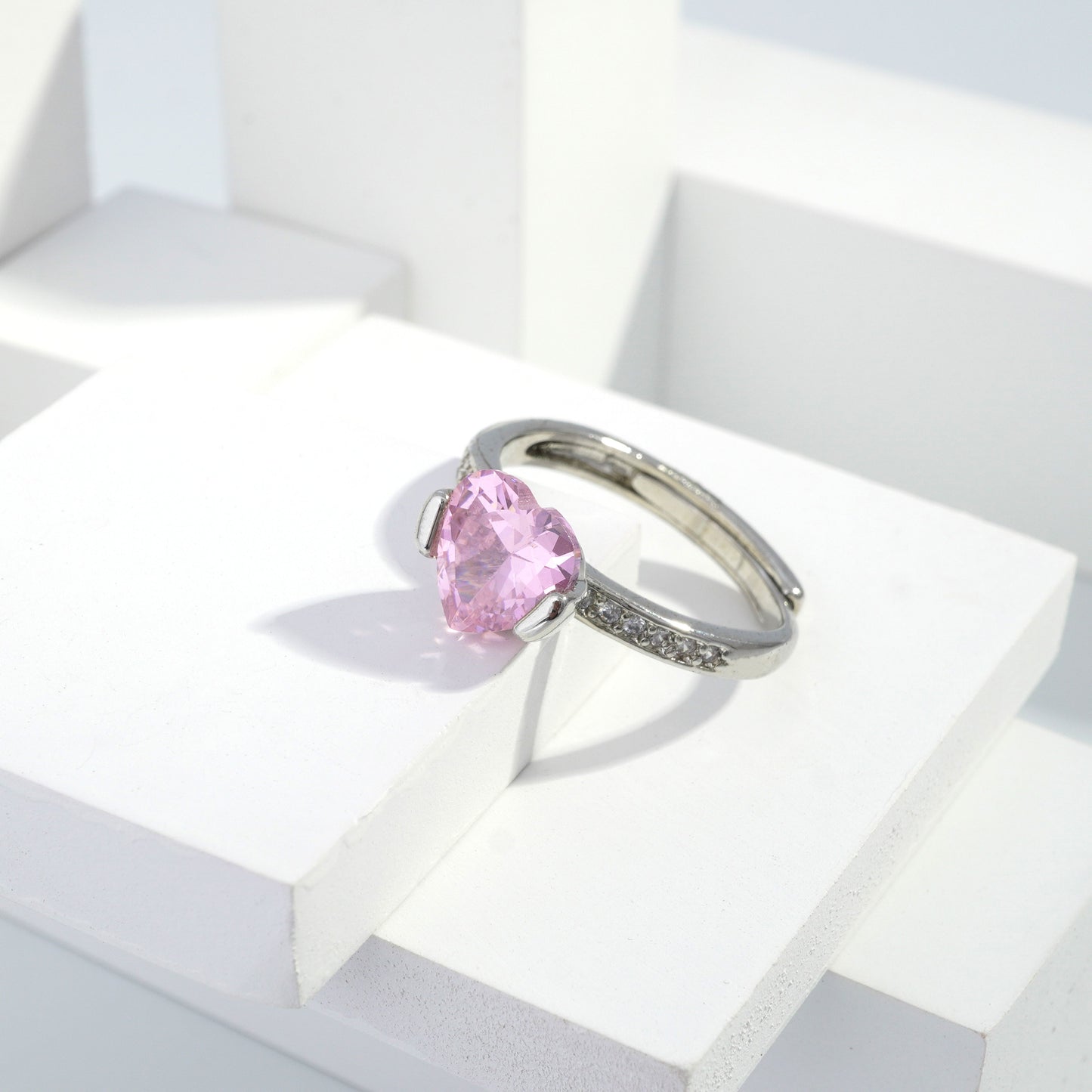 Scentorya Silver plated studded with cubic zirconia diamond Silver Ring