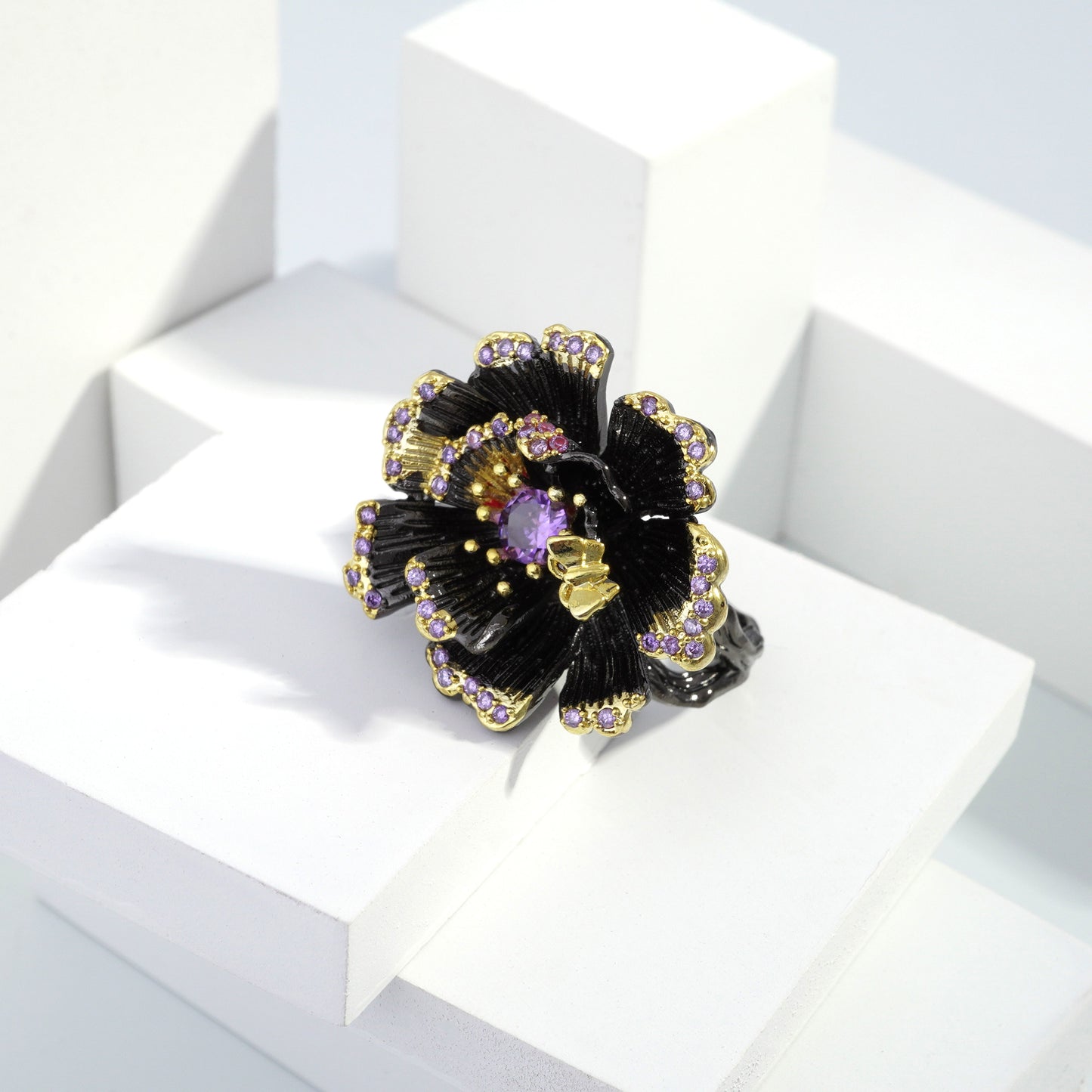 Scentorya Silver plated studded with cubic zirconia diamond Silver Ring