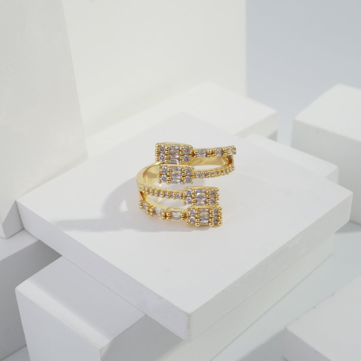 Scentorya Gold plated studded with cubic zirconia diamond Gold Ring