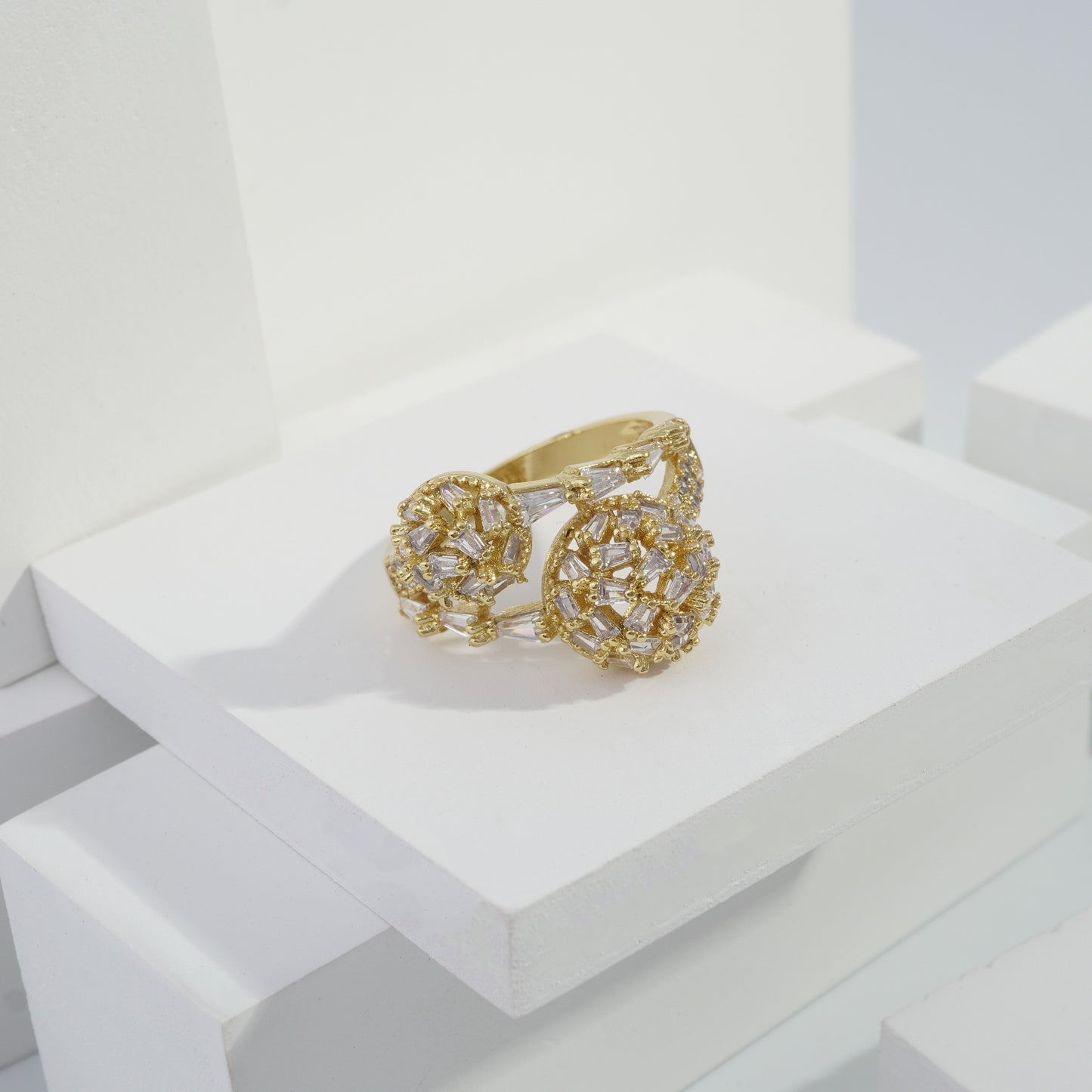 Scentorya Gold plated studded with cubic zirconia diamond Gold Ring