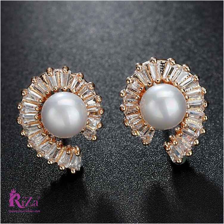 Scentorya Silver Plated Studded With Zirconia Diamond Earrings