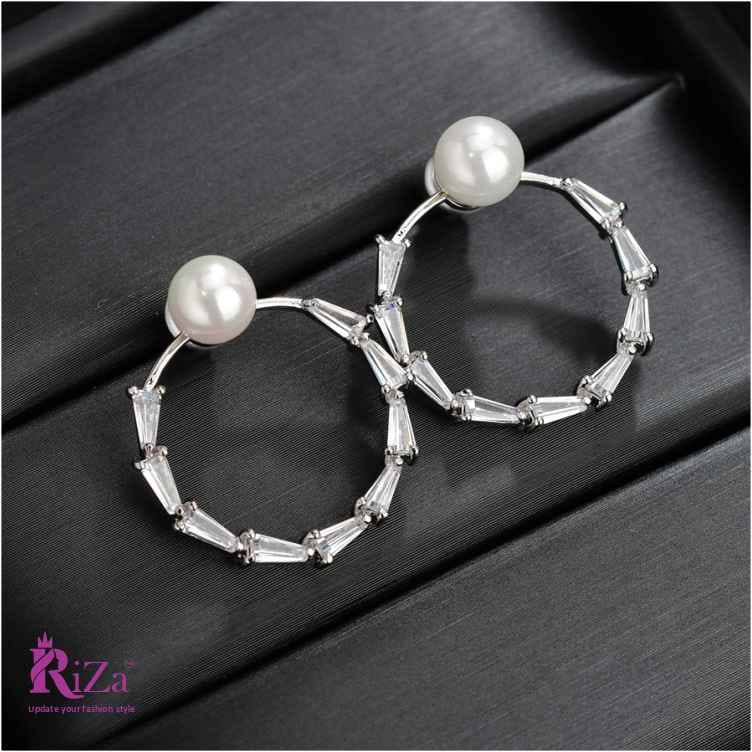 Scentorya Silver Plated Studded With Zirconia Diamond Earring