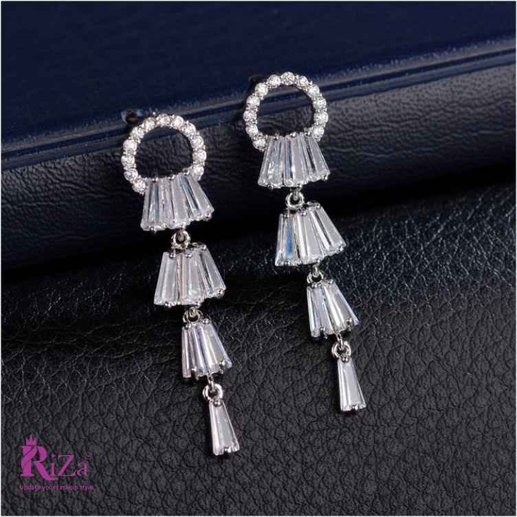 Scentorya Silver Plated Studded With Zirconia Diamond Earring