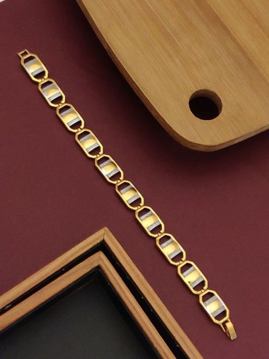 Scentorya Gold Plated Studded With Gold Bracelate