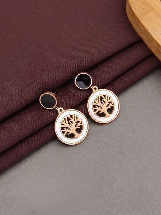 Scentorya Gold Plated Studded With Zirconia Diamond Earrings