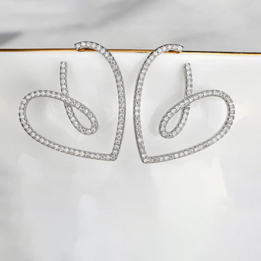 Scentorya Silver Plated Studded With Zirconia Diamond Earrings