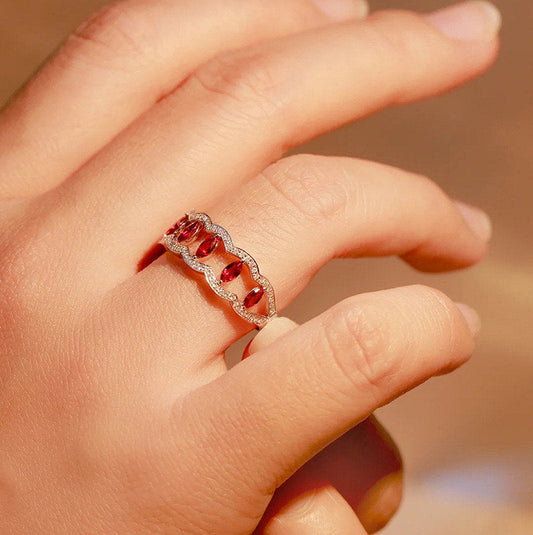 Scentorya silver plated studded with cubic zirconia diamond ring in fireopal stone color ring