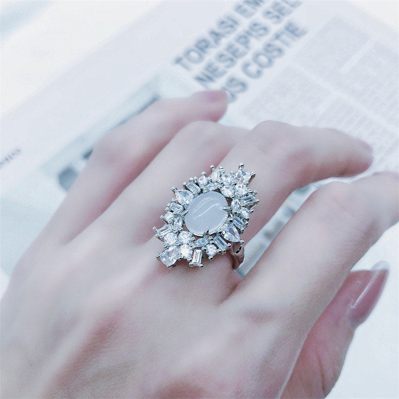 Scentorya silver plated studded with cubic zirconia diamond ring