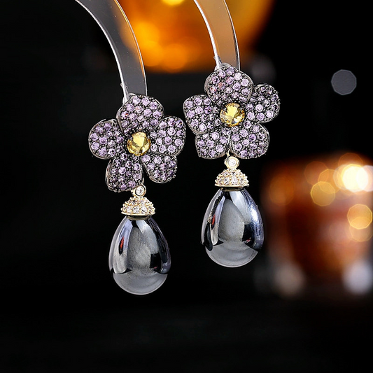 Scentorya Silver Plated Studded With Zirconia Diamond Earring