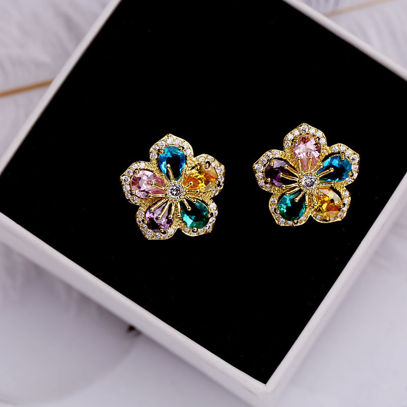 Scentorya Silver Plated Studded With Zirconia Diamond Earrings