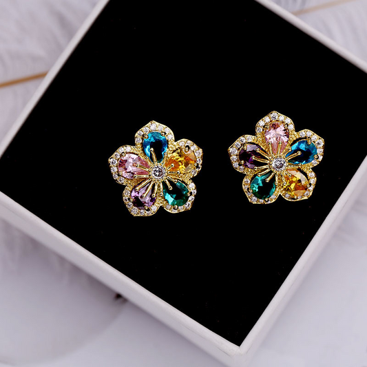 Scentorya Silver Plated Studded With Zirconia Diamond Earrings