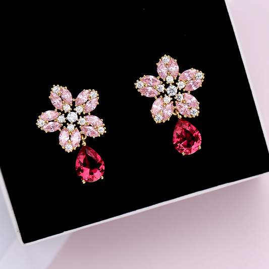 Scentorya Silver Plated Studded With Zirconia Diamond Earrings