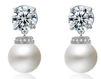 Scentorya Silver Plated Studded With Zirconia Diamond Earring