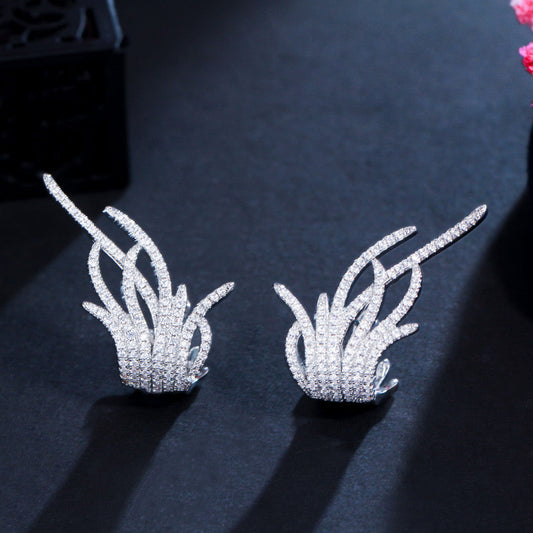 Scentorya Silver Plated Studded With Zirconia Diamond Earrings