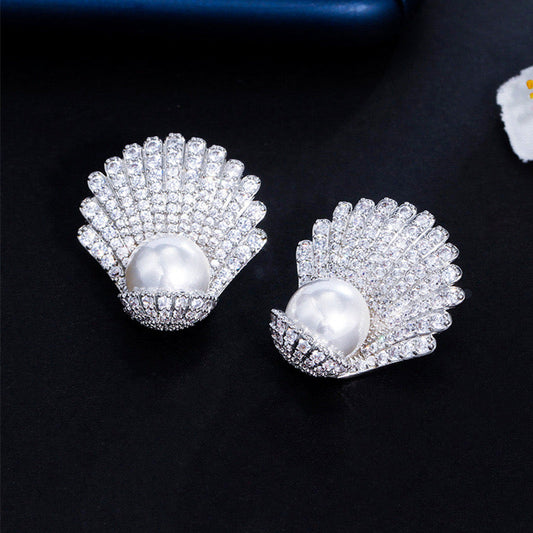 Scentorya Silver Plated Studded With Zirconia Diamond Earrings