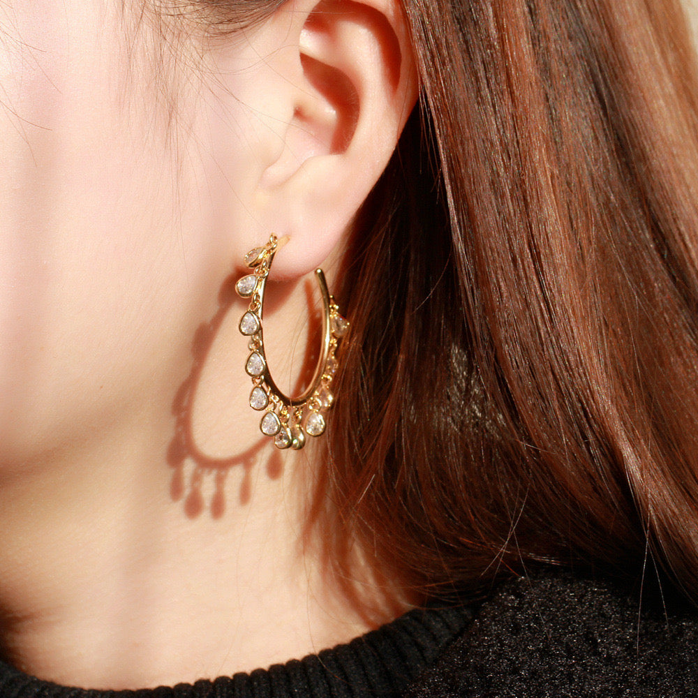 Scentorya Silver Plated Studded With Zirconia Diamond Earrings