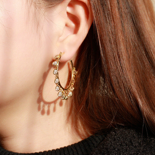 Scentorya Silver Plated Studded With Zirconia Diamond Earrings