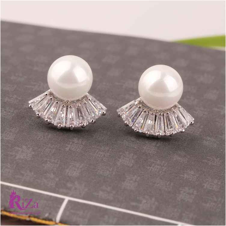 Scentorya Silver Plated Studded With Zirconia Diamond With Multi Stone Earrings