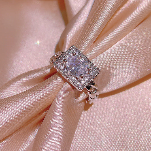 Scentorya silver plated studded with cubic zirconia diamond ring