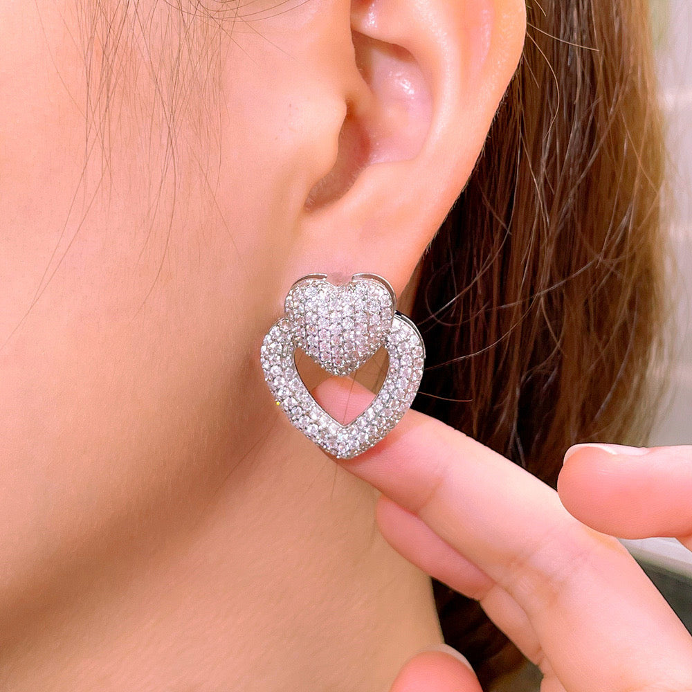 Scentorya Silver Plated Studded With Zirconia Diamond With Multi Colour Earrings
