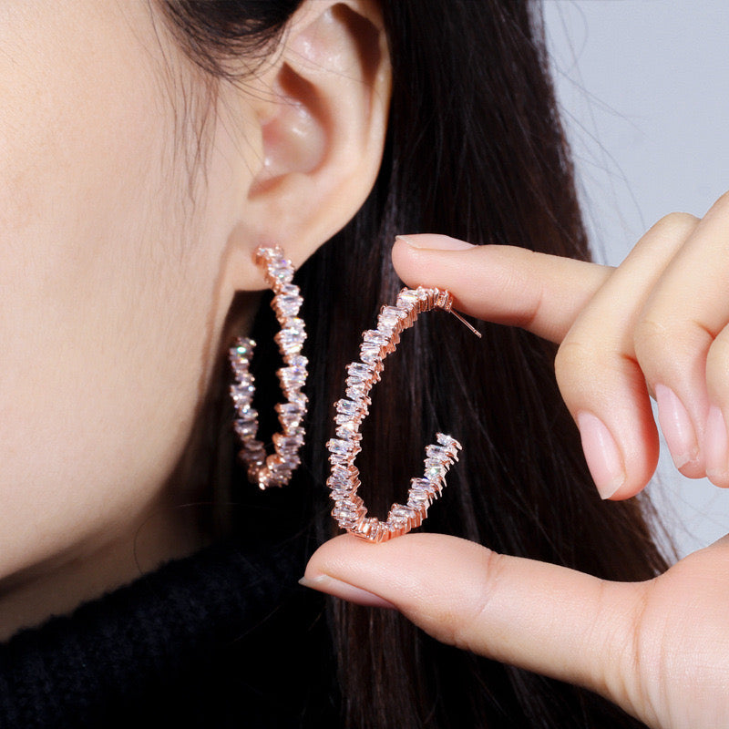 Scentorya Silver Plated Studded With Zirconia Diamond Earrings