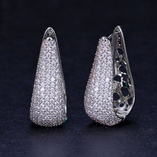 Scentorya Silver Plated Studded With Zirconia Diamond Earrings
