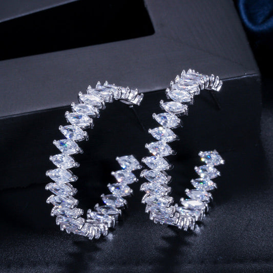 Scentorya Silver Plated Studded With Zirconia Diamond Earrings
