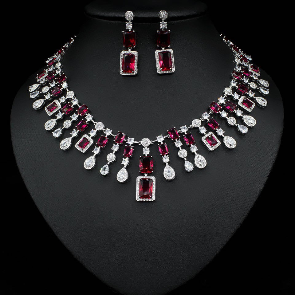 Scentorya Silver Plated Studded With Zirconia Diamond With Multi Colour Necklace