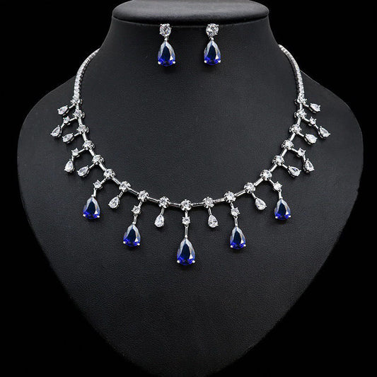 Scentorya Silver Plated Studded With Zirconia Diamond With Multi Colour Necklace