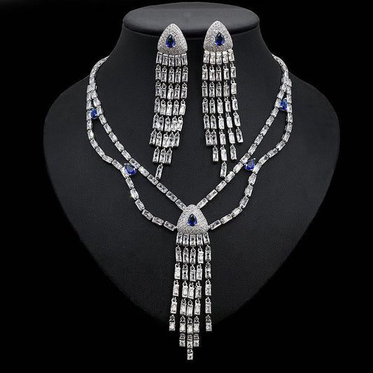Scentorya Silver Plated Studded With Zirconia Diamond With Multi Colour Necklace