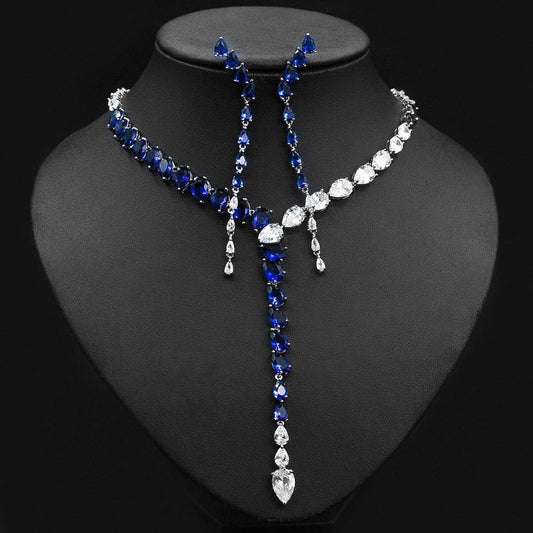Scentorya Silver Plated Studded With Zirconia Diamond With Multi Colour Necklace