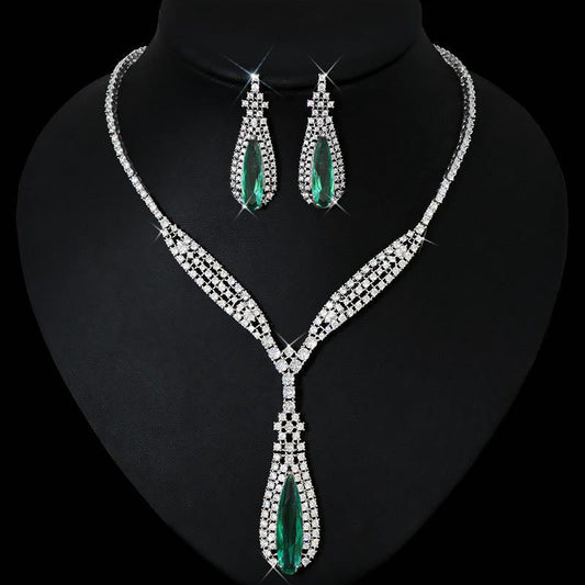 Scentorya Silver Plated Studded With Zirconia Diamond With Multi Colour Necklace