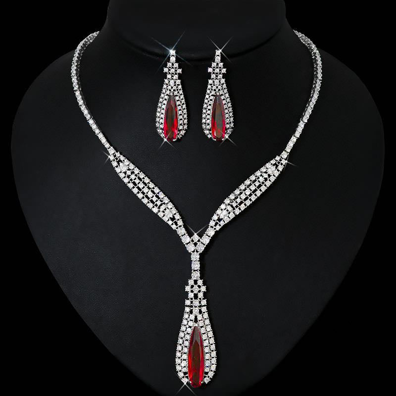 Scentorya Silver Plated Studded With Zirconia Diamond With Multi Colour Necklace