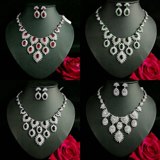 Scentorya Silver Plateda Studded With Zirconia Diamond with Multi Colour Necklace