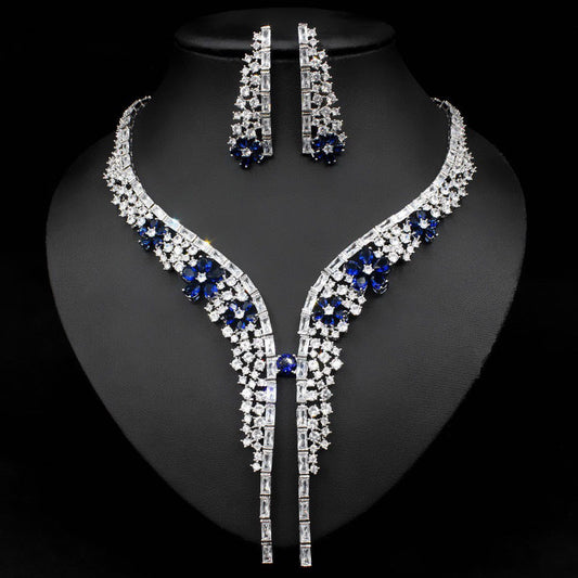 Scentorya Silver Plated Studded With Zirconia Diamond With Multi Colour Necklace