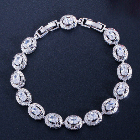 Scentorya Silver Plated Studded With Zirconia Diamond With Stone Bracelate