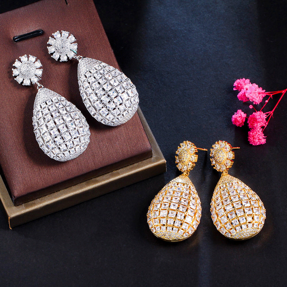 Scentorya Silver Plated Studded With Zirconia Diamond Earrings