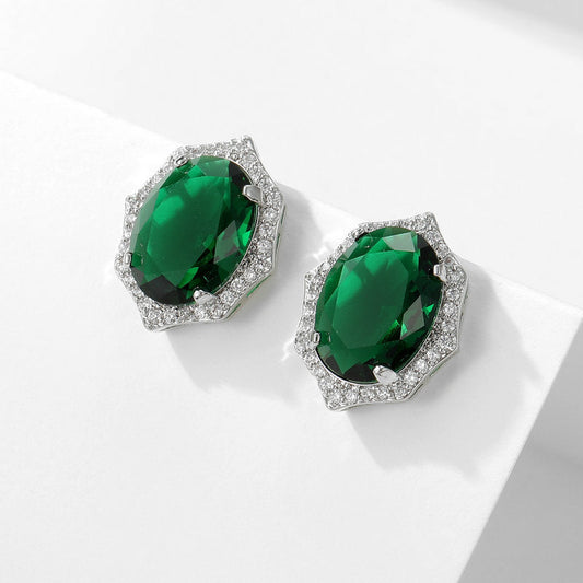 Scentorya Silver Plated Studded With Zirconia Diamond With Multi Stone Earrings