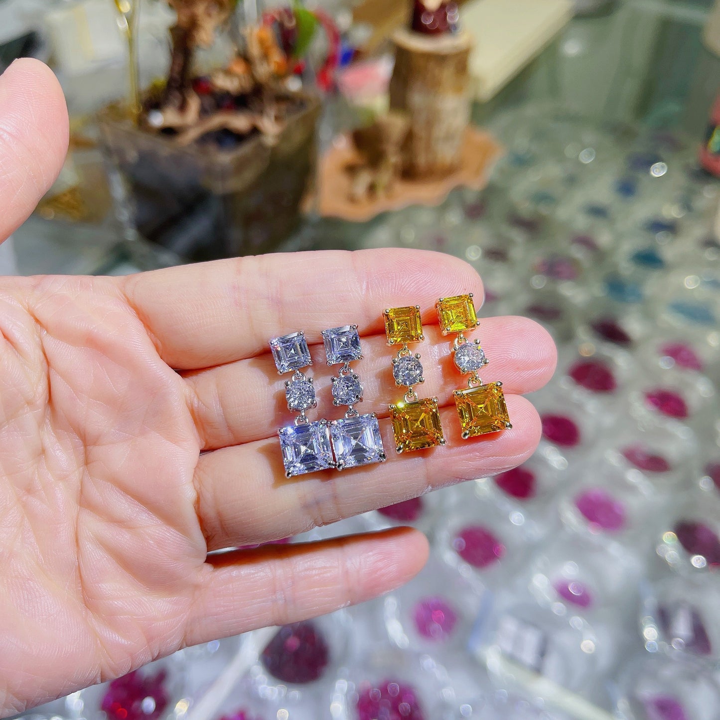 Scentorya Silver Plated Studded With Zirconia Diamond With Multi Colour Earrings